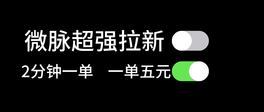 （11580期）微脉超强拉新， 两分钟1单， 一单利润5块，适合小白-网创项目
