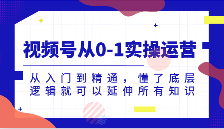 视频号从0-1实操运营，从入门到精通，懂了底层逻辑就可以延伸所有知识（更新2024.7）-网创项目