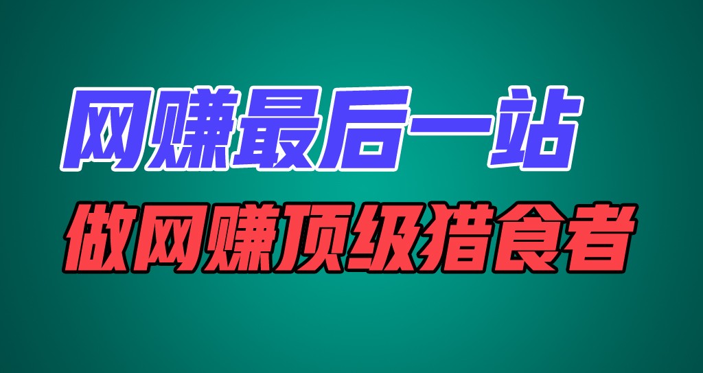 网赚最后一站，卖项目，做网赚顶级猎食者-网创项目