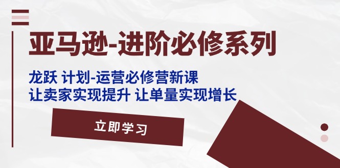 （11623期）亚马逊-进阶必修系列，龙跃 计划-运营必修营新课，让卖家实现提升 让单…-网创项目