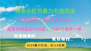(11650期)2024暑假赚钱项目小红书咸鱼暴力引流,简单无脑操作,每单利润500+,…-网创项目
