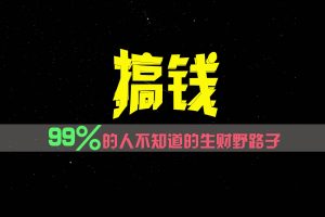 99%的人不知道的生财野路子，只掌握在少数人手里！-网创项目