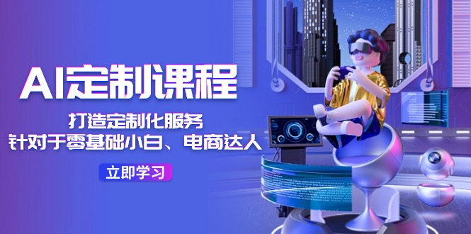 AI定制课程，打造定制化服务（针对于零基础小白、电商达人）36节课-网创项目