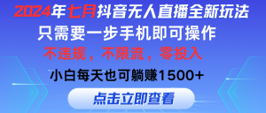 （11756期）2024年七月抖音无人直播全新玩法，只需一部手机即可操作，小白每天也可…-网创项目
