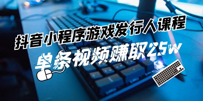 抖音小程序游戏发行人课程：带你玩转游戏任务变现，单条视频赚取25w-网创项目