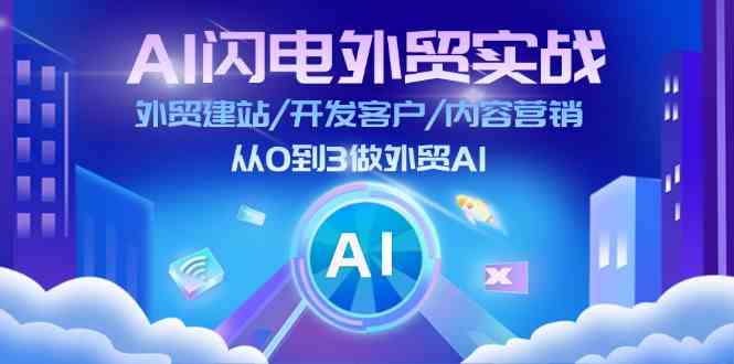 AI闪电外贸实战：外贸建站/开发客户/内容营销/从0到3做外贸AI（75节）-网创项目