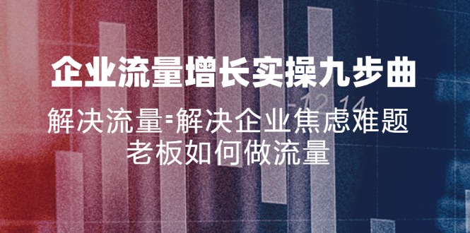 （11822期）企业流量增长实战九步曲，解决流量=解决企业焦虑难题，老板如何做流量-网创项目