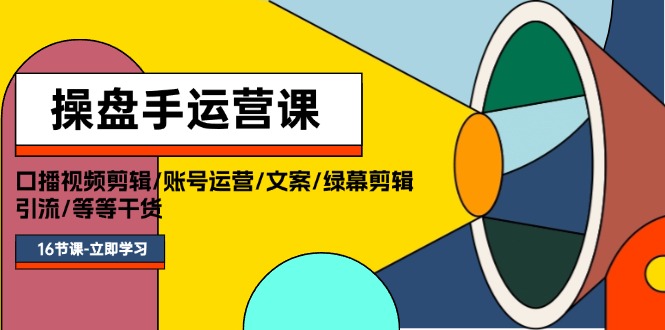 （11803期）操盘手运营课程：口播视频剪辑/账号运营/文案/绿幕剪辑/引流/干货/16节-网创项目