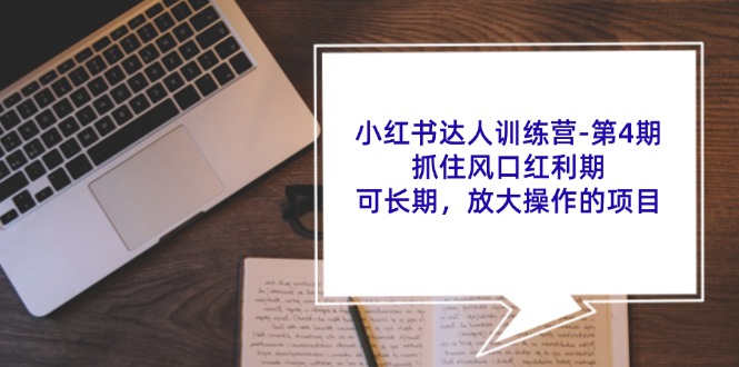 （11837期）小红书达人训练营-第4期：抓住风口红利期，可长期，放大操作的项目-网创项目