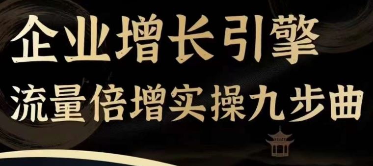 企业增长引擎流量倍增实操九步曲，一套课程帮你找到快速、简单、有效、可复制的获客+变现方式，-网创项目