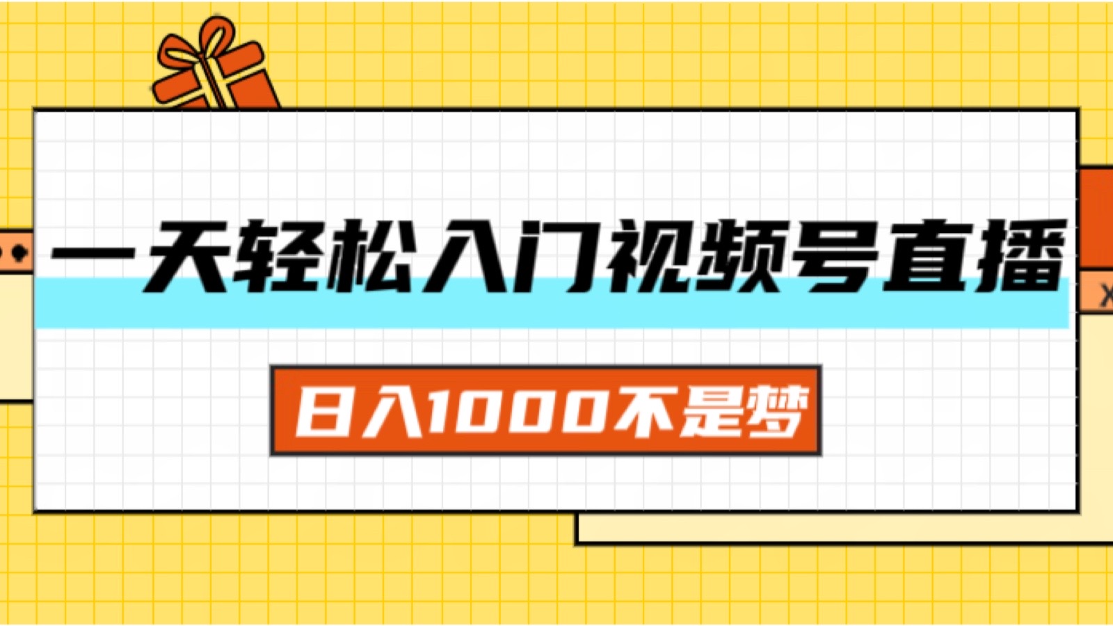 （11906期）一天入门视频号直播带货，日入1000不是梦-网创项目