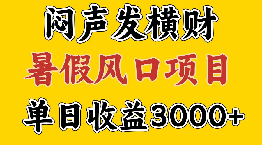 30天赚了7.5W 暑假风口项目，比较好学，2天左右上手-网创项目