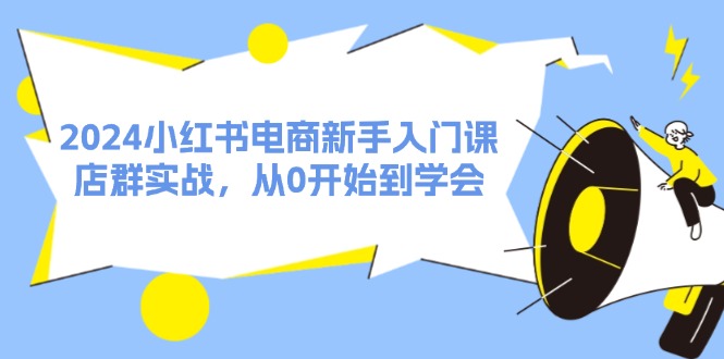 2024小红书电商新手入门课，店群实战，从0开始到学会（31节）-网创项目