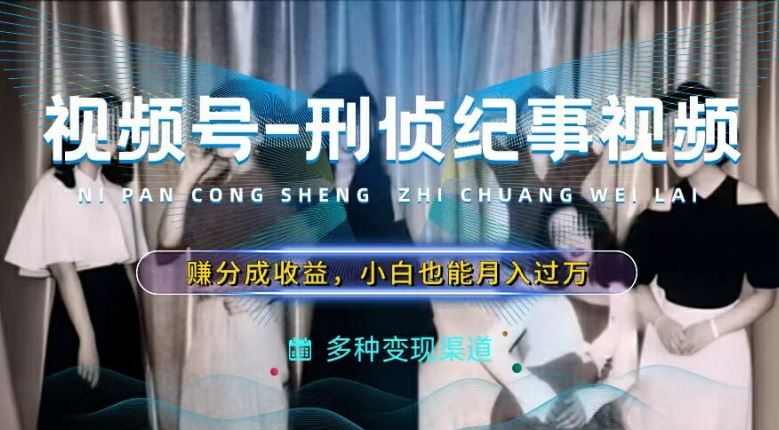 利用刑侦纪实视频，赚视频号分成计划收益，操作简单，新手小白轻松月入过万【揭秘】-网创项目