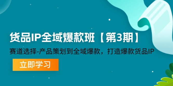 （12078期）货品-IP全域爆款班【第3期】赛道选择-产品策划到全域爆款，打造爆款货品IP-网创项目