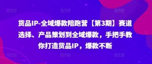货品IP全域爆款陪跑营【第3期】赛道选择、产品策划到全域爆款，手把手教你打造货品IP，爆款不断-网创项目