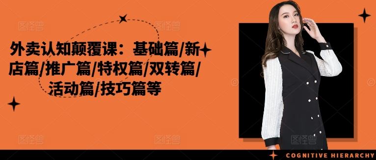 外卖认知颠覆课：基础篇/新店篇/推广篇/特权篇/双转篇/活动篇/技巧篇等-网创项目