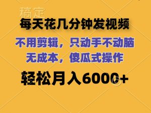 (12119期)每天花几分钟发视频 无需剪辑 动手不动脑 无成本 傻瓜式操作 轻松月入6…-网创项目