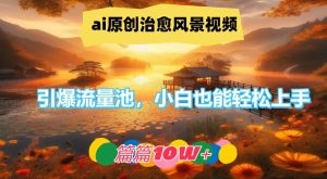 ai原创治愈风景视频，引爆流量池，小白也能轻松上手，篇篇10w+-网创项目