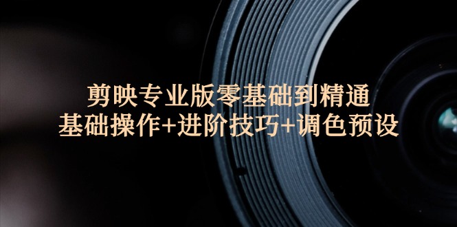 （12310期）剪映专业版零基础到精通：基础操作+进阶技巧+调色预设"-网创项目