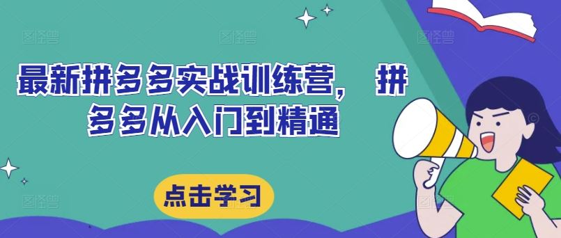最新拼多多实战训练营， 拼多多从入门到精通-网创项目