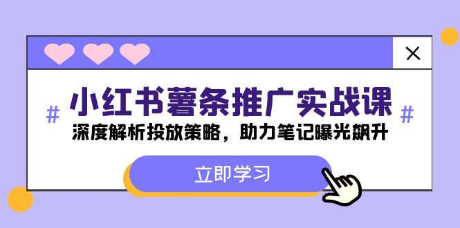 小红书-薯条推广实战课：深度解析投放策略，助力笔记曝光飙升-网创项目