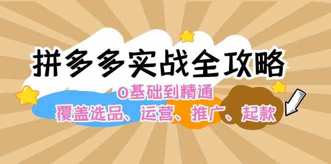 拼多多实战全攻略：0基础到精通，覆盖选品、运营、推广、起款-网创项目