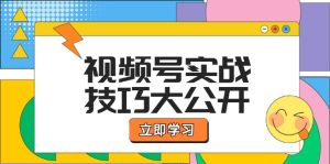 视频号实战技巧大公开:选题拍摄、运营推广、直播带货一站式学习-网创项目