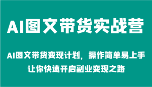 AI图文带货实战营-AI图文带货变现计划，操作简单易上手，让你快速开启副业变现之路-网创项目