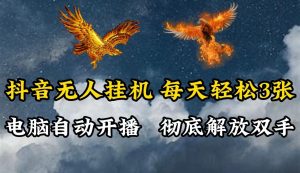 抖音无人直播，电脑全自动挂机，每天轻松300＋，彻底解放双手！-网创项目