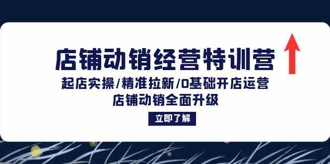 店铺动销经营特训营：起店实操/精准拉新/0基础开店运营/店铺动销全面升级-网创项目