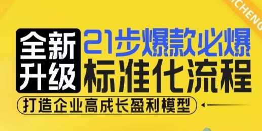 21步爆款必爆标准化流程，全新升级，打造企业高成长盈利模型-网创项目