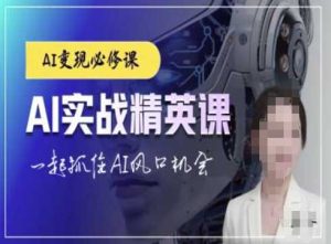 AI实战精英课，chatgptAI实战教程，一起抓住AI风口的机会-网创项目