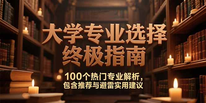付费文：大学专业选择终极指南,100个热门专业解析,包含推荐与避雷实用建议-网创项目