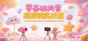 零基础抖音短视频拍摄剪辑实战课，从剪映基础操作到高级技巧爆款视频制作全流程-网创项目