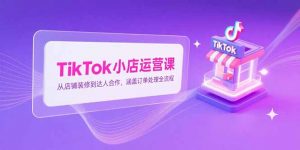 TikTok小店运营课，从店铺装修到达人合作，涵盖订单处理全流程-网创项目