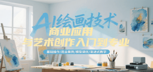 AI绘画技术商业应用与艺术创作入门到专业，基础操作/商业案例/模型调优/渐进式教学-网创项目