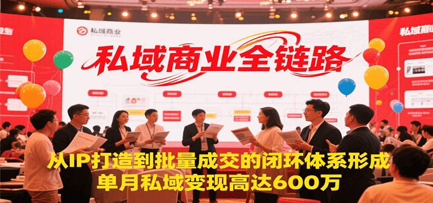 私域商业全链路，从IP打造到批量成交的闭环体系形成，单月私域变现600万-网创项目