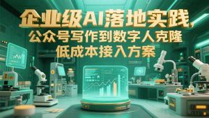 企业级AI落地实践,公众号写作到数字人克隆,低成本接入方案-网创项目