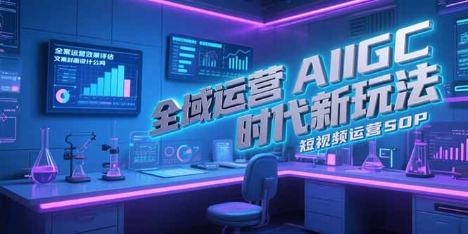 全域运营AIGC时代新玩法，文案封面设计公式，短视频运营SOP-网创项目