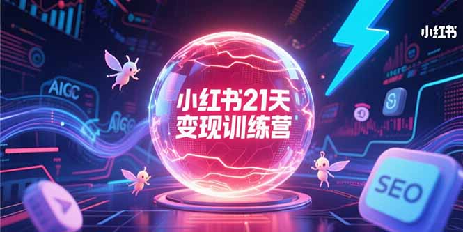 小红书21天变现训练营，AIGC工具高效应用，SEO优化核心技巧-网创项目
