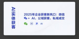 AI实体获客，2025年企业获客新风口：微信+ AI，公域获客，私域成交-网创项目