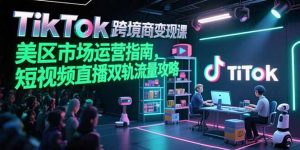 TikTok跨境电商变现课,美区市场运营指南,短视频直播双轨流量攻略-网创项目