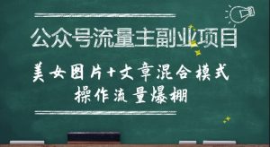 公众号流量主副业项目,美女图片+文章混合模式操作流量爆棚-网创项目