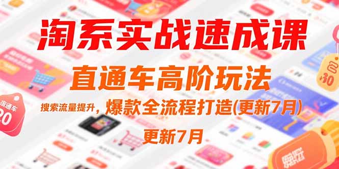 淘系实战速成课，直通车高阶玩法，搜索流量提升，爆款全流程打造(更新7月-网创项目