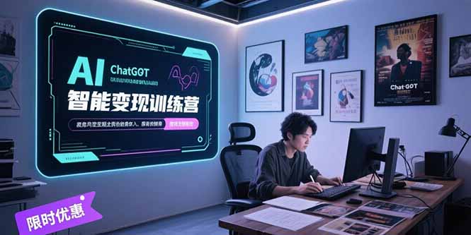 AI智能变现训练营，ChatGPT写作变现，电影解说制作，图文带货方法论-网创项目