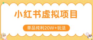 小红书虚拟电商新玩法，实现单品纯利20W+，可矩阵放大操作！-网创项目