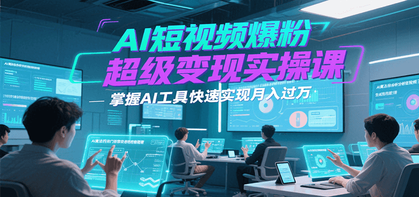 AI短视频爆粉超级变现实操课，掌握AI工具快速实现月入过万-网创项目
