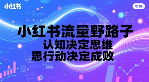 小红书流量野路子，认知决定思维，思维决定行动，行动决定成败-网创项目