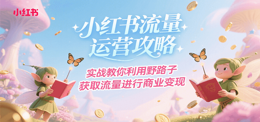小红书流量运营攻略，实战教你利用野路子获取流量进行商业变现-网创项目